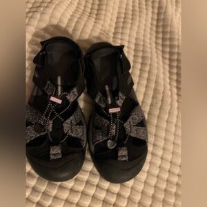 Black and Gray Sandals